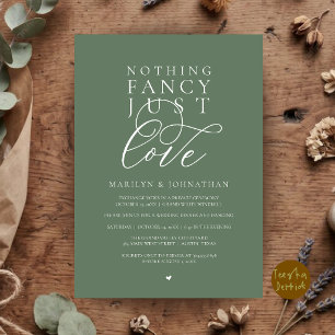 Nothing Fancy Just Love, Modern Reception Dinner Invitation
