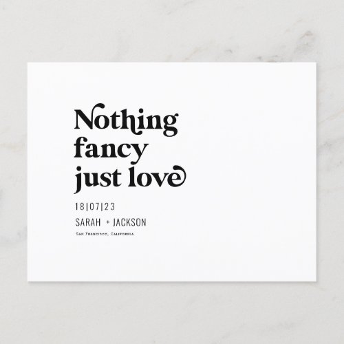 Nothing fancy just love Modern save the date Anno Announcement Postcard