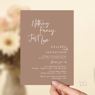 Nothing Fancy Just Love, Modern Wedding Dinner  Invitation