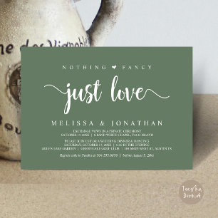 Nothing Fancy Just Love, Modern Wedding Elopement Invitation