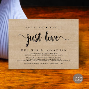 Nothing Fancy Just Love, Modern Wedding Elopement Invitation