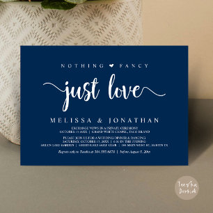 Nothing Fancy Just Love, Modern Wedding Elopement Invitation