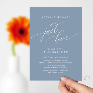 Nothing Fancy Just Love Modern Wedding Reception Invitation