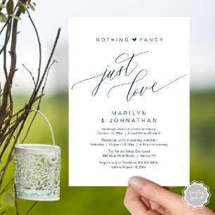 Nothing Fancy Just Love Modern Wedding Reception Invitation