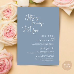 Nothing Fancy Just Love, Modern Wedding Reception Invitation