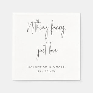 Nothing Fancy Just Love Monochrome Wedding Napkins