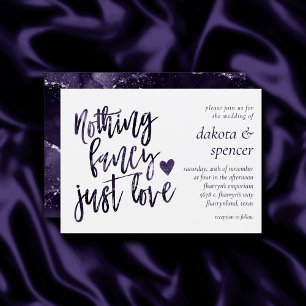 Nothing Fancy Just Love   Moody Midnight Indigo Invitation