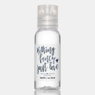 Nothing Fancy Just Love   Moody Navy Blue Wedding Hand Sanitizer