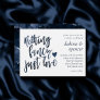 Nothing Fancy Just Love | Moody Navy Blue Wedding Invitation