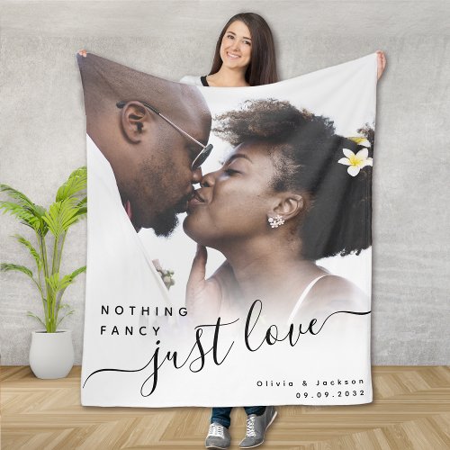 Nothing Fancy Just Love Newlyweds Fleece Blanket