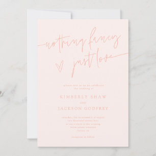 Nothing Fancy Just Love Peach Wedding  Invitation