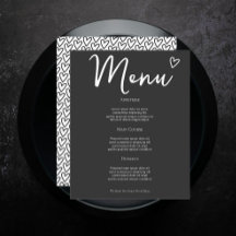 Nothing Fancy Just Love Personalized Wedding Menu