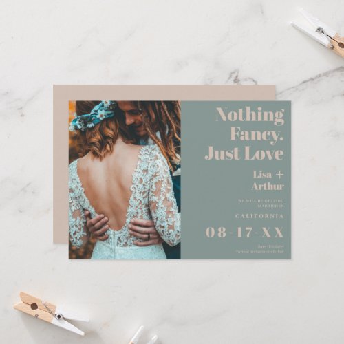 Nothing fancy just love photo blush save the date