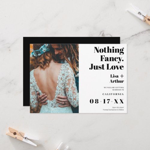 Nothing fancy just love photo bold save the date