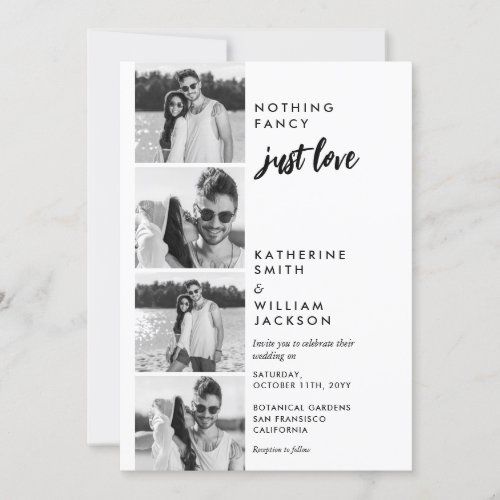 Nothing Fancy Just Love Photo Booth Budget Wedding Invitation