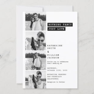 Nothing Fancy Just Love Photo Booth Fun Wedding  Invitation