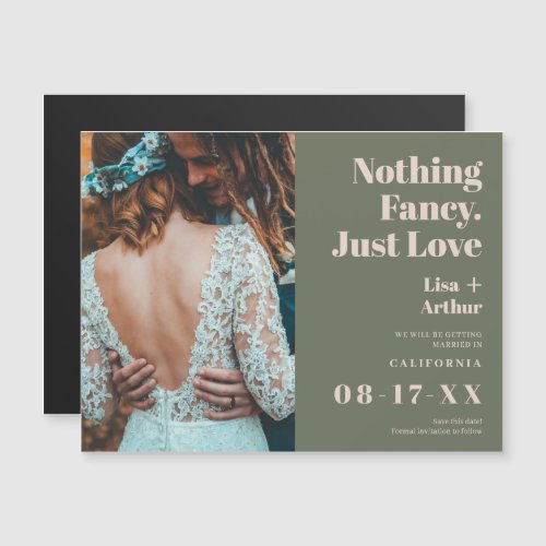 Nothing fancy just love photo green save the date