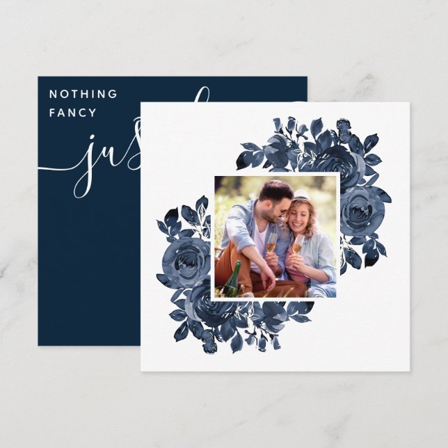 Nothing Fancy Just Love Photo Roses Wedding Invitation (Front/Back)