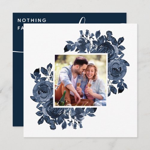 Nothing Fancy Just Love Photo Roses Wedding Invitation