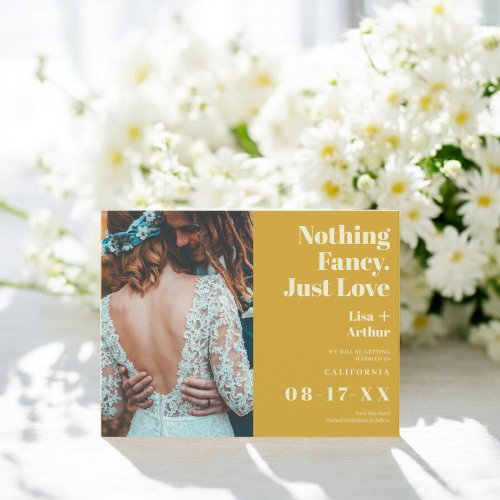 Nothing fancy just love photo save the date postcard