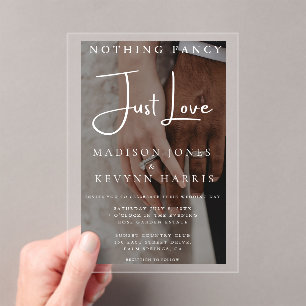 Nothing Fancy Just Love Photo Wedding Invitation