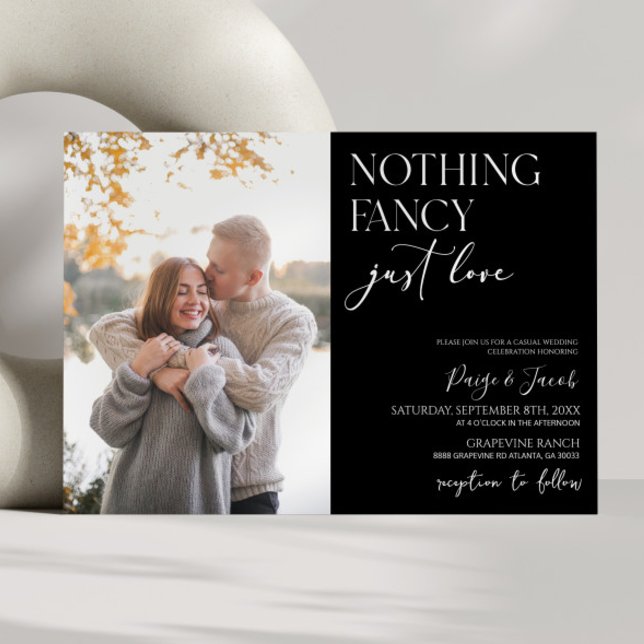 Nothing Fancy Just Love Picture Casual Wedding Invitation (Creator Uploaded)