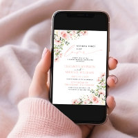 Nothing Fancy Just Love Pink Floral Photo Wedding