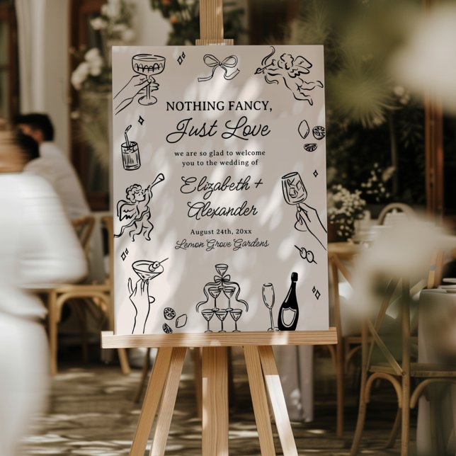 Nothing Fancy Just Love Quirky & Whimsical Wedding Foam Board (Creator Uploaded)