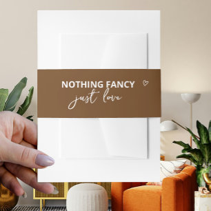 Nothing Fancy Just Love Retro 70s Colorful Wedding Invitation Belly Band