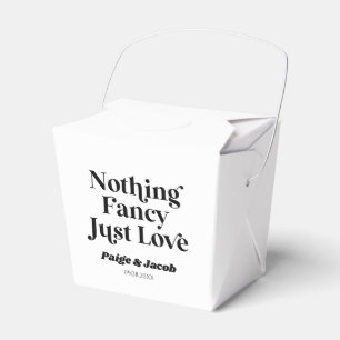 Nothing Fancy Just Love Retro Casual Wedding Favor Boxes