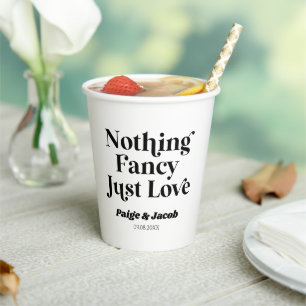 Nothing Fancy Just Love Retro Casual Wedding Paper Cups