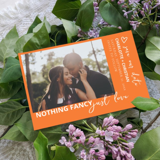 Nothing Fancy Just Love Retro Color Save The Date (Nothing Fancy Just Love Minimalist Wedding Save the date from Ricaso. Mix & Match wedding collection)
