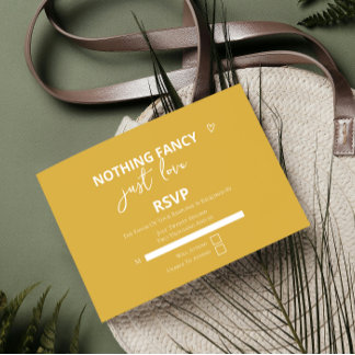 Nothing Fancy Just Love Retro Colorful Wedding RSVP Card
