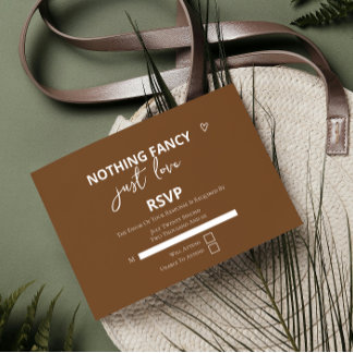 Nothing Fancy Just Love Retro Colorful Wedding RSVP Card