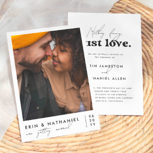 Nothing Fancy Just Love Retro Groovy Wedding Invitation