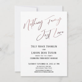 Nothing Fancy, Just Love Rose Gold Simple Elegant Invitation