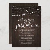 Nothing Fancy Just Love Rustic Wedding Invitations (Front/Back)