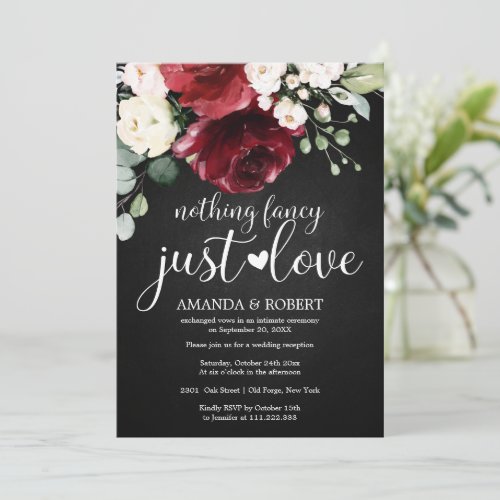 Nothing Fancy Just Love Rustic Wedding Invitations