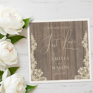 Nothing Fancy Just Love Rustic Wedding Napkins