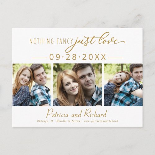 Nothing Fancy Just Love Save The Date 3 Photos Postcard