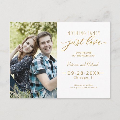 Nothing Fancy Just Love Save The Date Photo Postcard