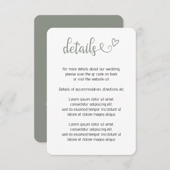 Nothing Fancy Just Love Simple Qr Code Enclosure Card by Ricaso_Wedding at Zazzle