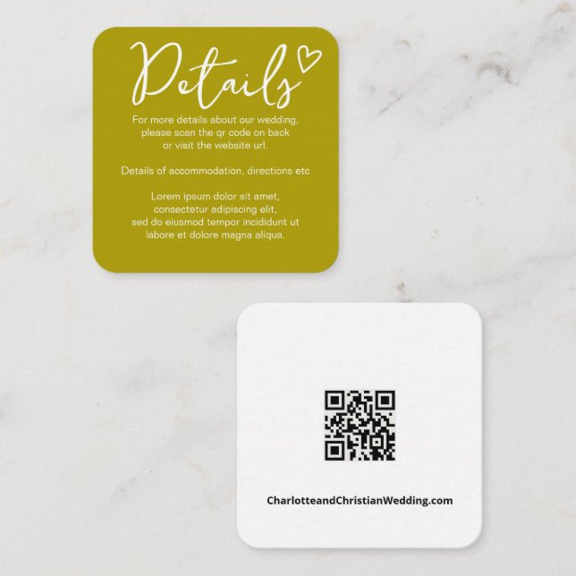 Nothing Fancy Just Love Simple QR Code Enclosure Card (Front/Back)