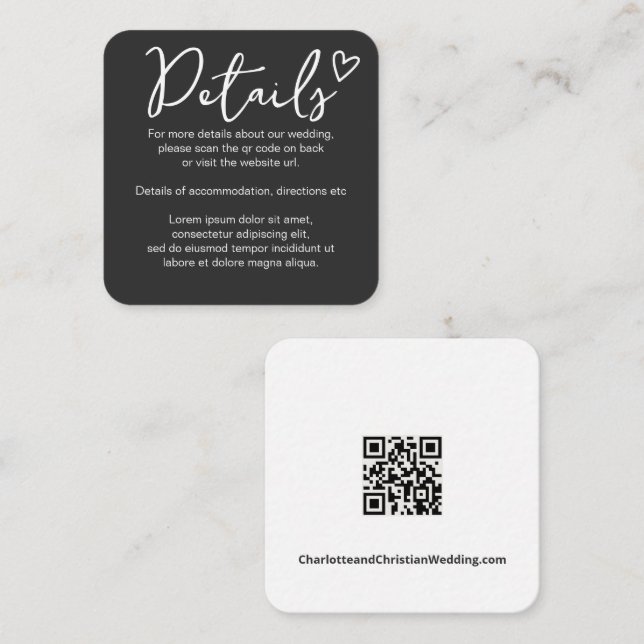Nothing Fancy Just Love Simple QR Code Enclosure Card (Front/Back)