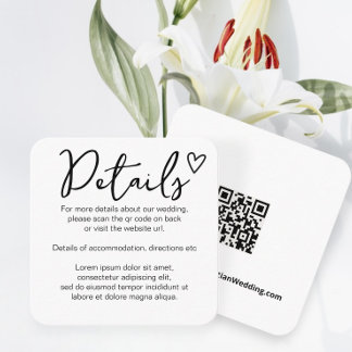Nothing Fancy Just Love Simple QR Code Enclosure Card