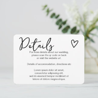 Nothing Fancy Just Love Simple QR Code Enclosure Card