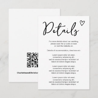 Nothing Fancy Just Love Simple QR Code Enclosure Card
