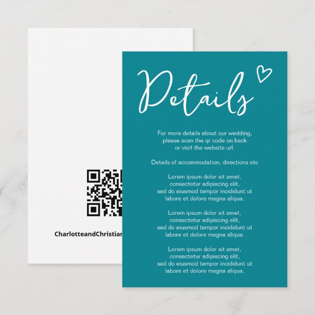 Nothing Fancy Just Love Simple QR Code Retro 70s Enclosure Card (Front/Back)