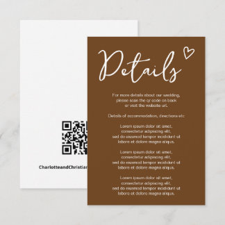 Nothing Fancy Just Love Simple QR Code Retro 70s Enclosure Card