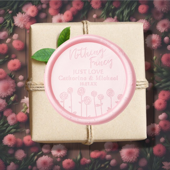 Nothing Fancy Just Love | Spring Monogram Wedding Wax Seal Sticker (Creator Uploaded)